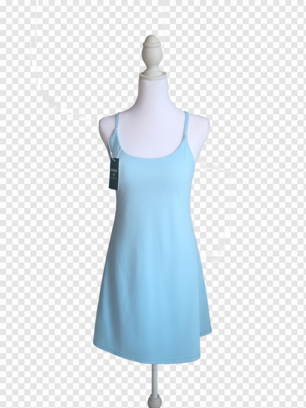 HALARA Light Blue SoftlyZeroTM backless Criss Cross Dress With Shorts & Pockets
